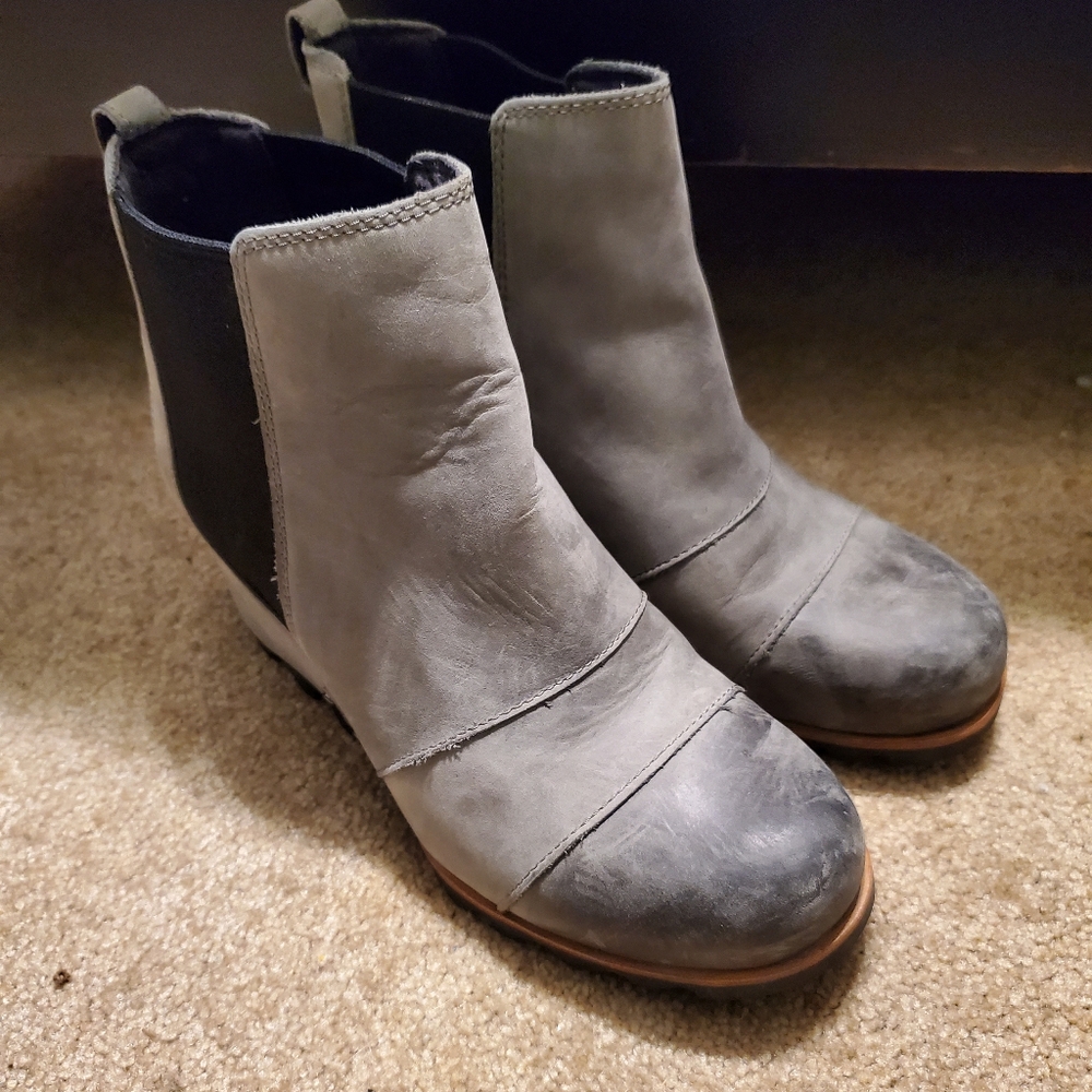 Sorel Joan of Arctic Gray Wedge Boots